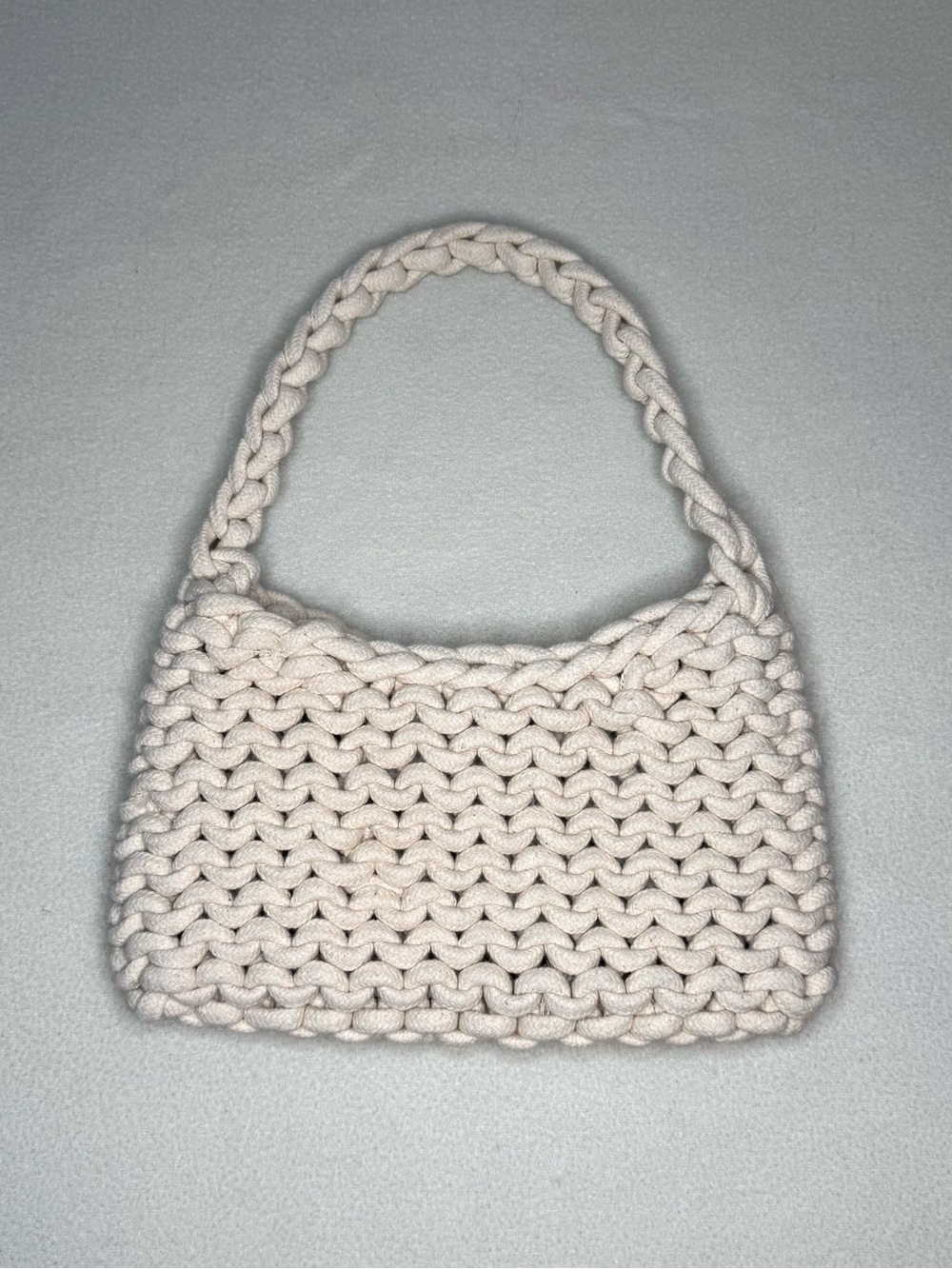 a new day Cream Handwoven Knit Shoulder Bag